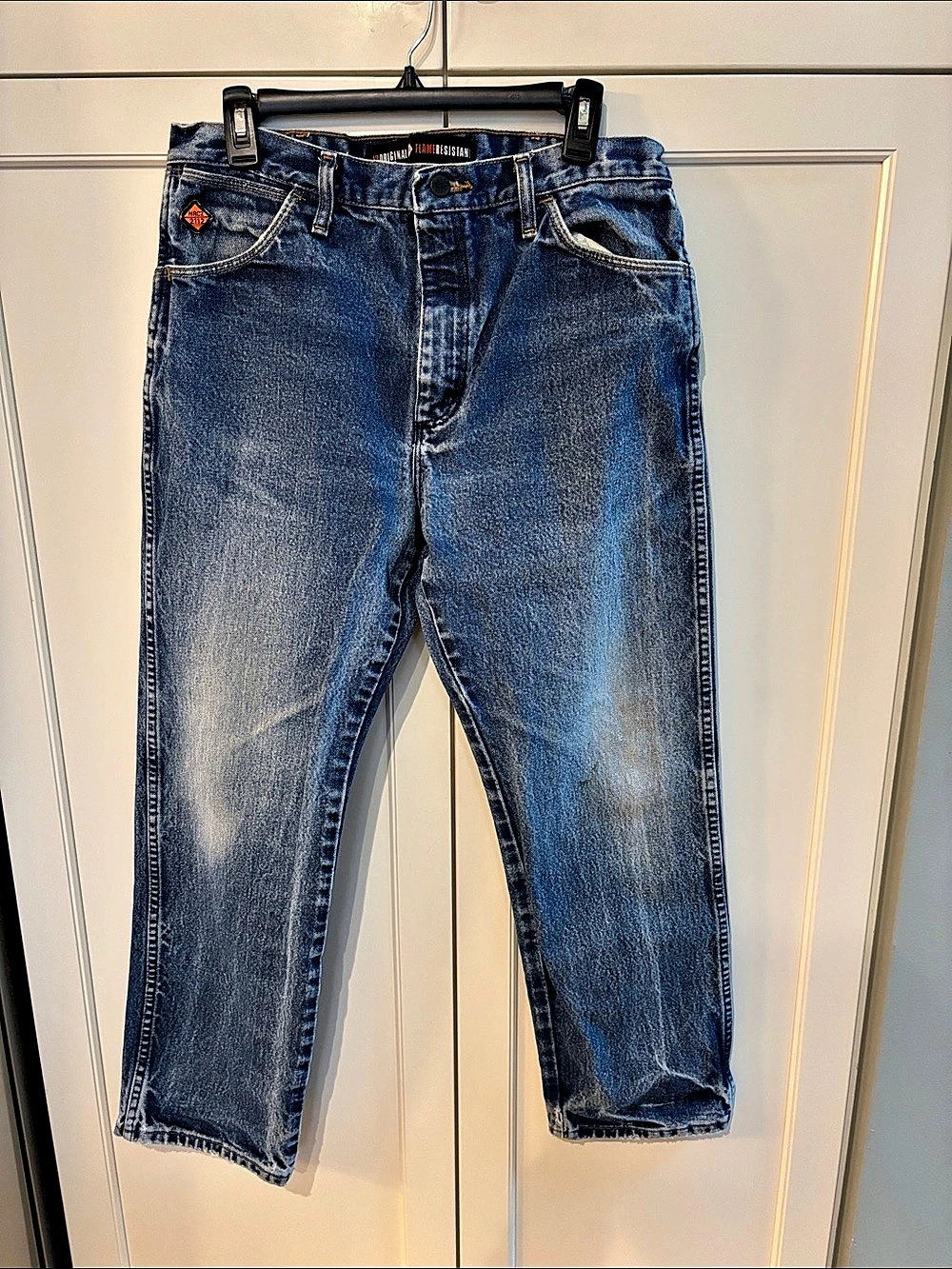 Wrangler Flame Retardant Men's Straight Leg Denim Jeans Waist 34 x 30